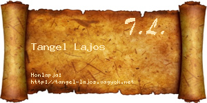 Tangel Lajos névjegykártya